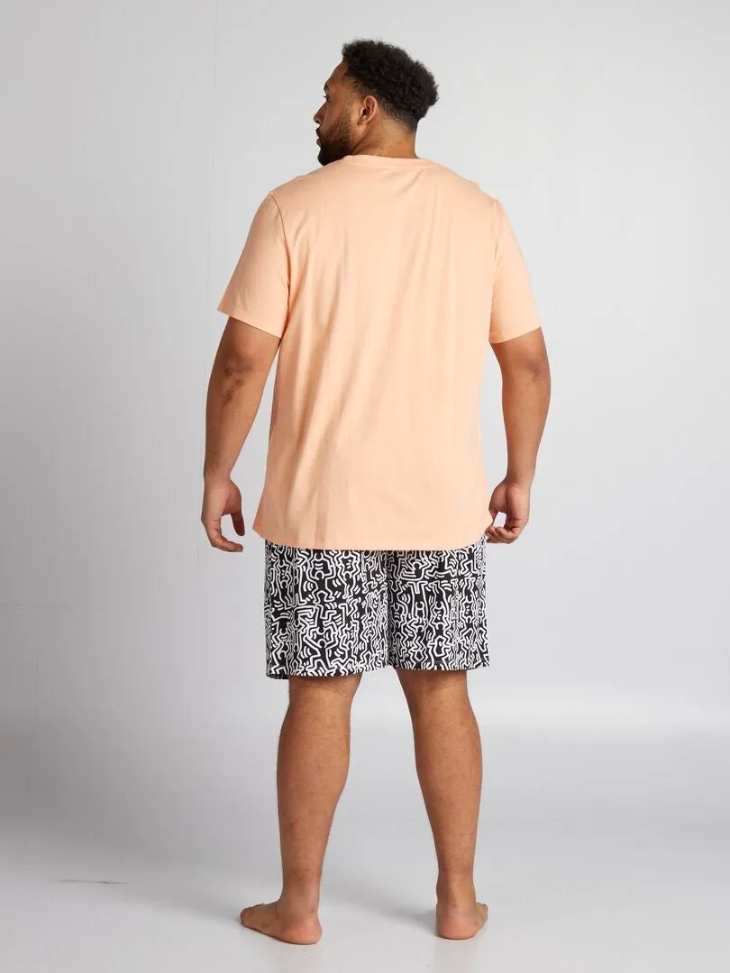 CONJUNTO DE PIJAMA 'KEITH HARING'  2 PIEZAS  NARANJA